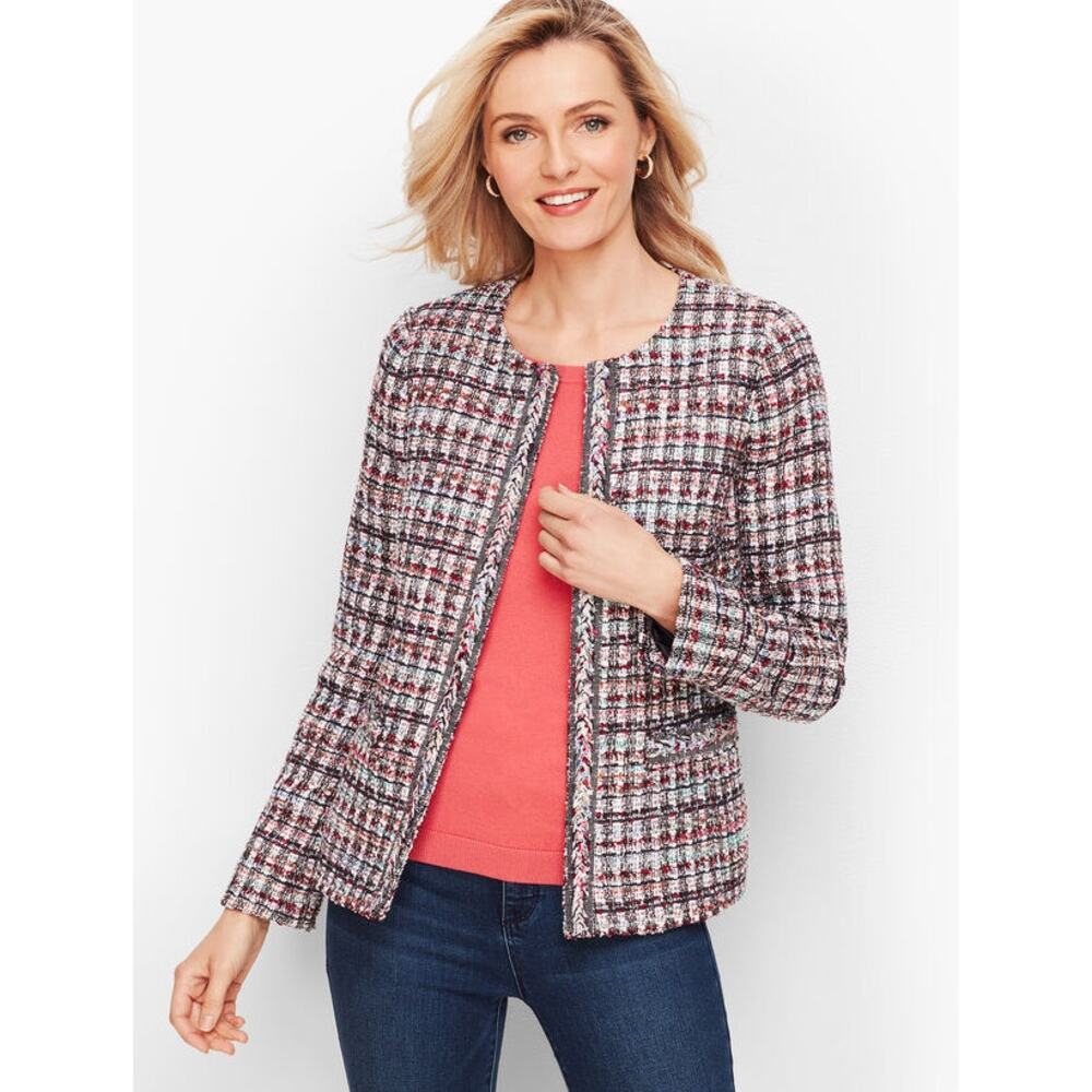TALBOTS Adele Tweed Jacket Blazer Size 14 MEDIUM/LARGE